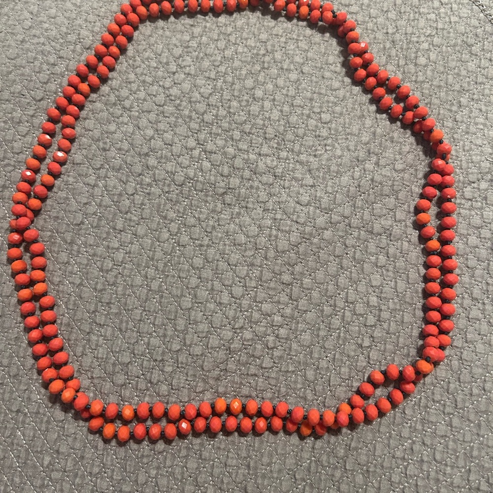 Elegant orange Beaded Necklace